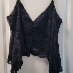 Elegant Black Lace Crop Top